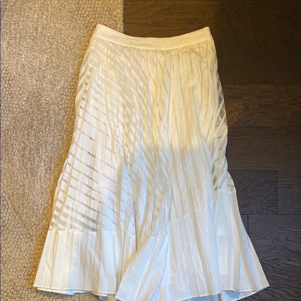 Club Monaco White Midi A-Line Skirt